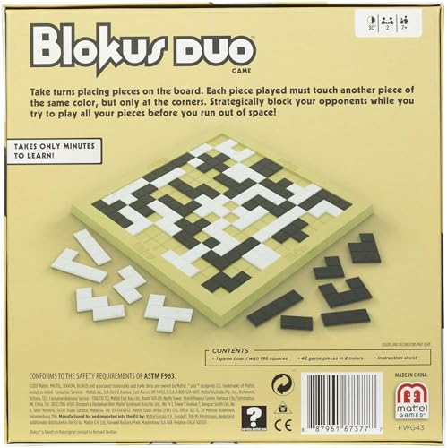 Mattel Games Blokus Duo, Strategiespiel ab 7 Jahren, 2 Spieler – Ansicht 6