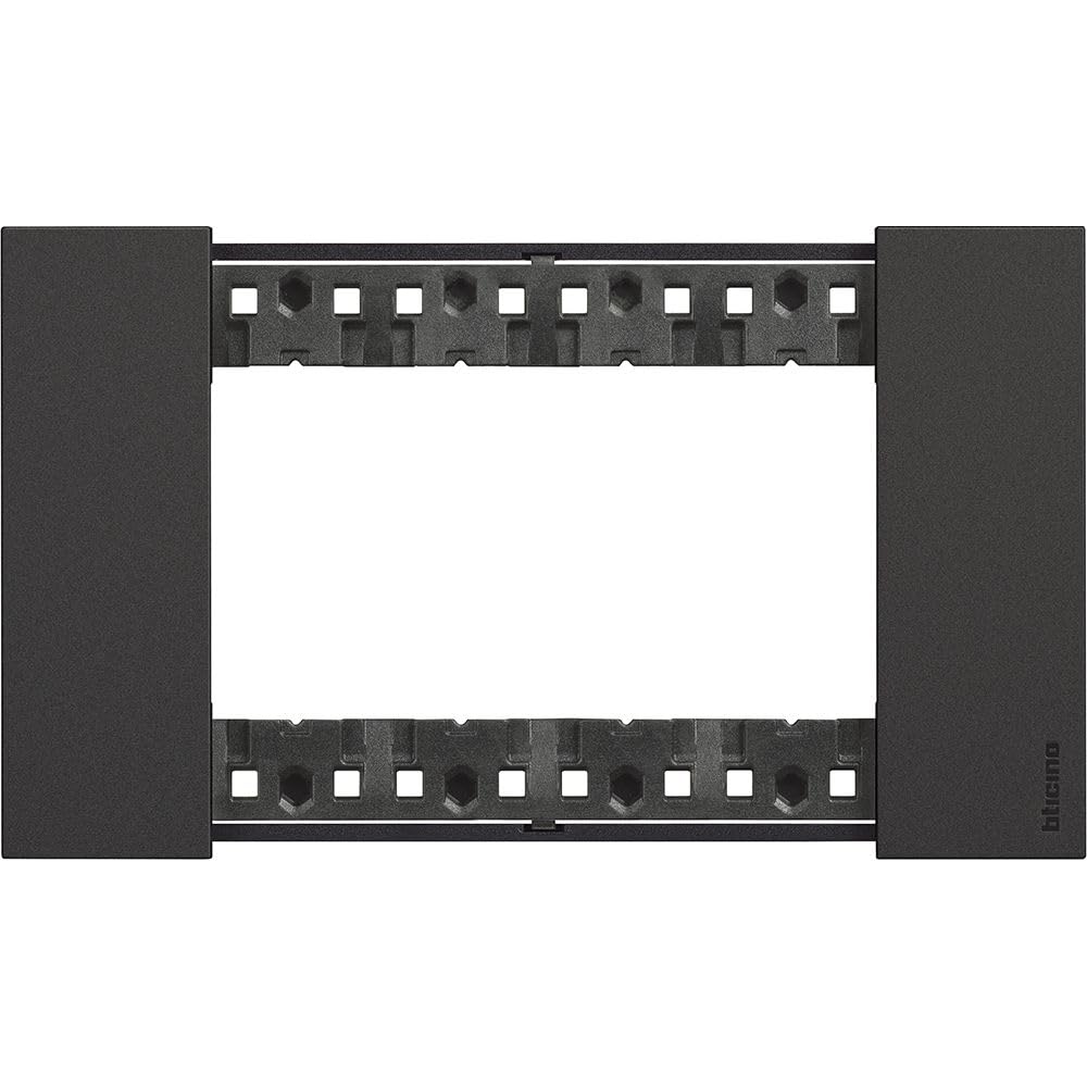 Bticino LivingNow Cover Frame 4 Modules in The LEGRAND KA4804KG Connection Unmounted Zamak Black, 147.5 x 86 x 20 mm