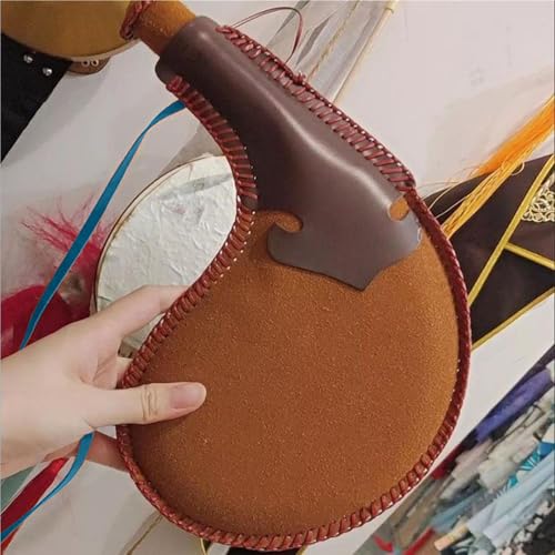 Zuasdvnk Botella de agua tradicional, botella de viaje vintage | Bolsa de piel de agua antigua - Petaca portátil tradicional vintage de piel sintética para circo renacentista, Halloween, 30 cm., ver - imagen 6