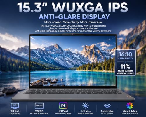 Image of Lenovo IdeaPad Slim 3i Laptop, 15.3 inch WUXGA (1920 x 1200) IPS Display, Intel Core i7, 16GB DDR5, 512GB PCIe SSD, Win11, Copilot AI, Wi-Fi 6, Fast Charge