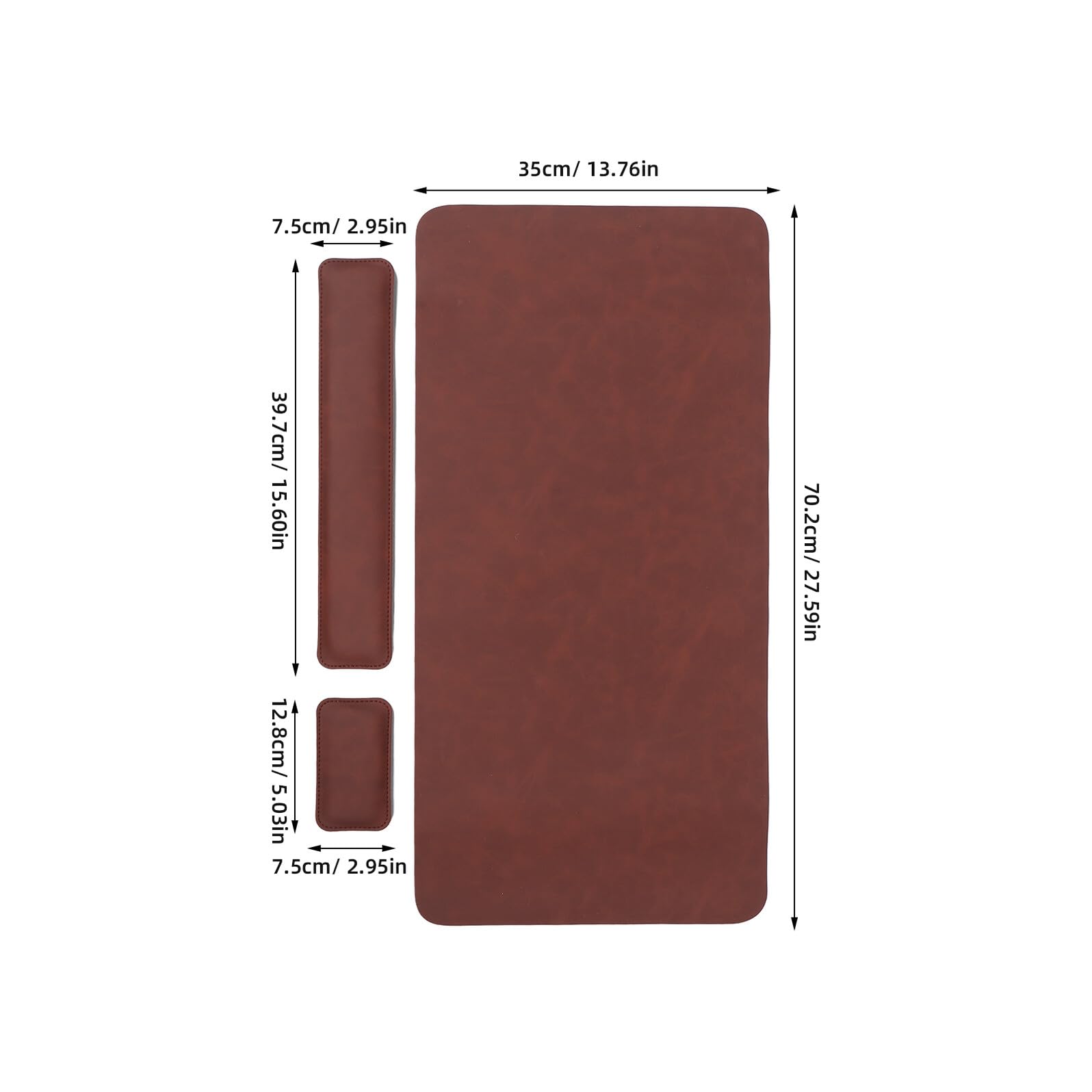 Angoily Set Poggiapolsi per Tastiera e Mouse da Gioco Tappetino Mouse Esteso 70X35 CM in Memory Foam Antiscivolo Supporto Polso Ergonomico Rosso Marrone per Ufficio e Gaming