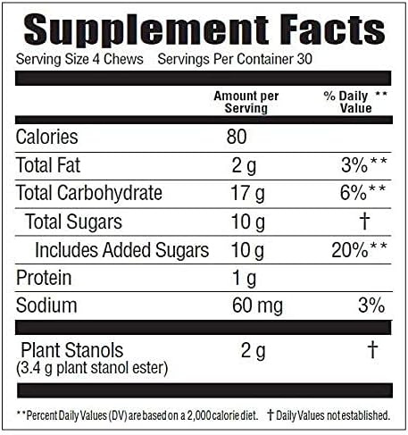 Benecol® Soft Chews - Made with Cholesterol-Lowering Plant Stanols, which are Clinically Proven to Reduce Total & LDL Cholesterol* - Dietary Supplement (120 Chocolate Chews)