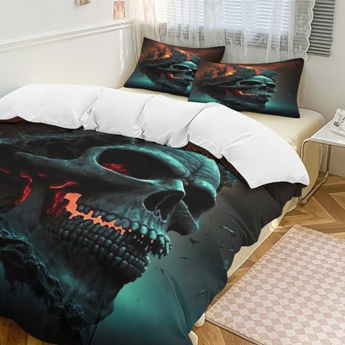 Crâne parures de lit king housse de couette 220x240cm enfants adultes - 3