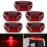 BROVIEW 5PCS Red LED Rear Top Roof Cab Marker Lights Replacement for 2014 2015 2016 2017 2018 2019 2