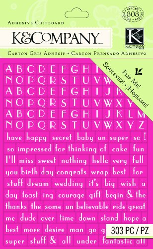 K&Company Adhesive Chipboard Alphabet, Lily Ashbury Raspberry Lemonade