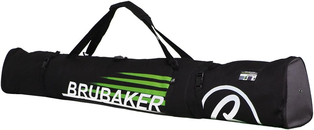 BRUBAKER Ski Bag Carver Champion for 1 Pair of Ski and Poles, Padded, Resistant