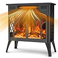 COWSAR Electric Infrared Fireplace Heater with 3D Realistic Flame Effect, 25" Electric Fireplace with Remote Control, Adjustable Flame Color, Speed and Brightness, Overheating Safe Design, 500/1500W