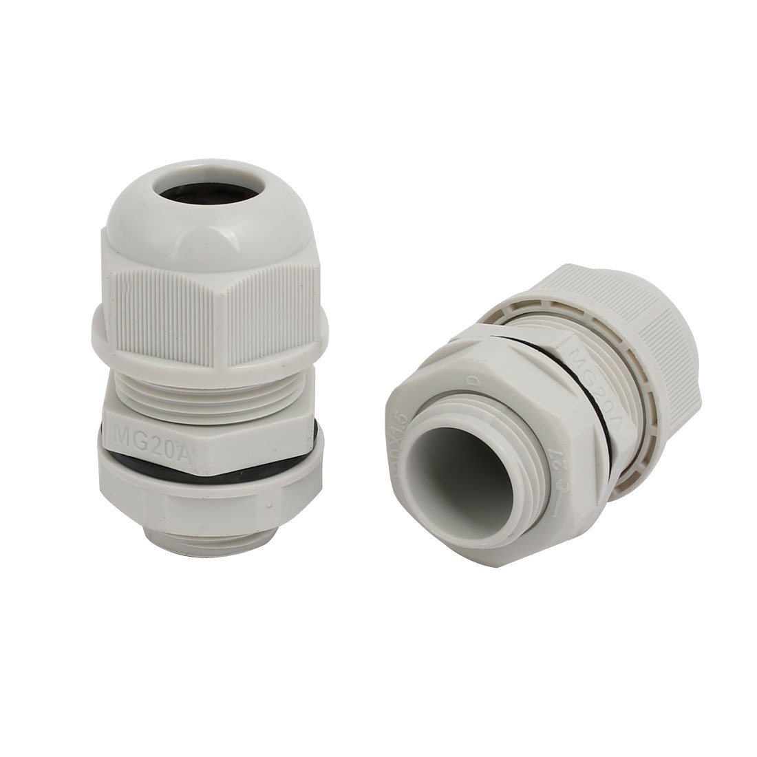 Aexit M20x1.5mm 2mm-3.2mm Transmission Range Nylon 4 Holes Adjustable Cables Gland Gray 10pcs