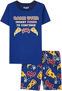 Boys Sleeve Top and Shorts Snug Fit 100% Cotton 2 Piece Pajama Set