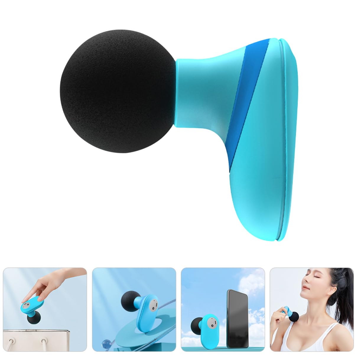 Beavorty 5 Piezas Masajeador Eléctrico De Agarre De Fascia Herramienta De Masaje Muscular Corporal Dispositivo De Corporal Pequeño Bolsillo Suministro De Cuerpo El Plastico