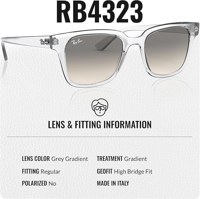 Ray-Ban RB4323 Square Shaped Sunglasses for Men & Women with Official RAYBAN Eyewear Kit - Image 4