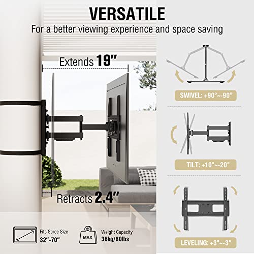 Zebozap No Drill Outdoor Tv Mount | Gazebo Tv Mount | Patio Tv Mount | Pillar Tv Mount | Pergola Tv Mount | Square Post Tv Mount | Stainless Steel Screws | Weatherproof | Holds 80Lbs | All Black #TOP5