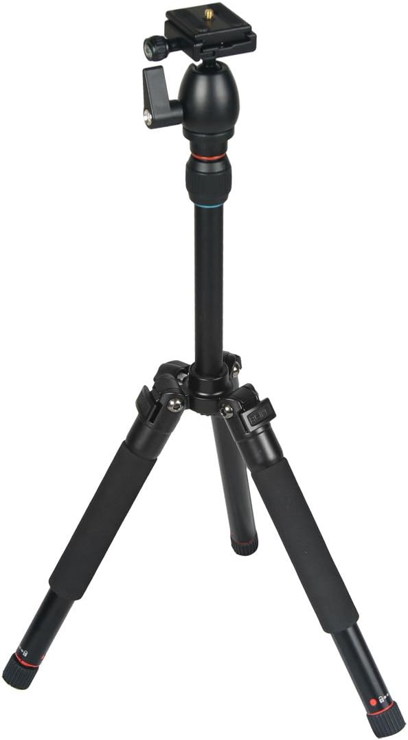 Travel 2 Section Foldable Aluminum Tripod Quick Release Plate Ball Head