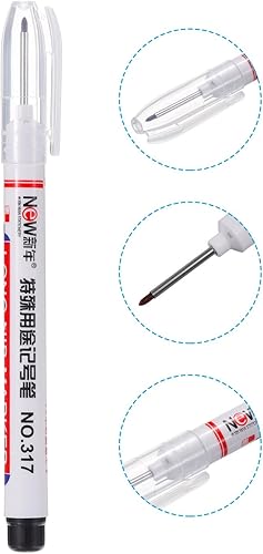 Miniatura 4 de PATIKIL Rotuladores de punta profunda, paquete de 8 bolígrafos de tinta de 4 colores, punta larga, para carpintería, para construcción, carpintería,