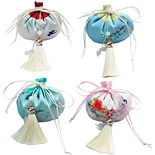4 Bolsitas de Seda Chinas para Joyas con Cordón miniatura 1