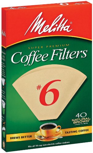 Melitta Fba Usa Inc 626412#6 Natural Brown Cone Coffee Filters 40 Count - 4 Pack #TOP1