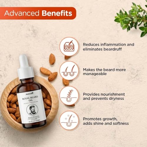 Image of Beard Oil for Men 30ml | Beard Growth for Patchy Beard No Itching & Dandruff, Thicker & Longer Beard | Non Sticky and Non Greasy Moustache Oil | All Beard Types