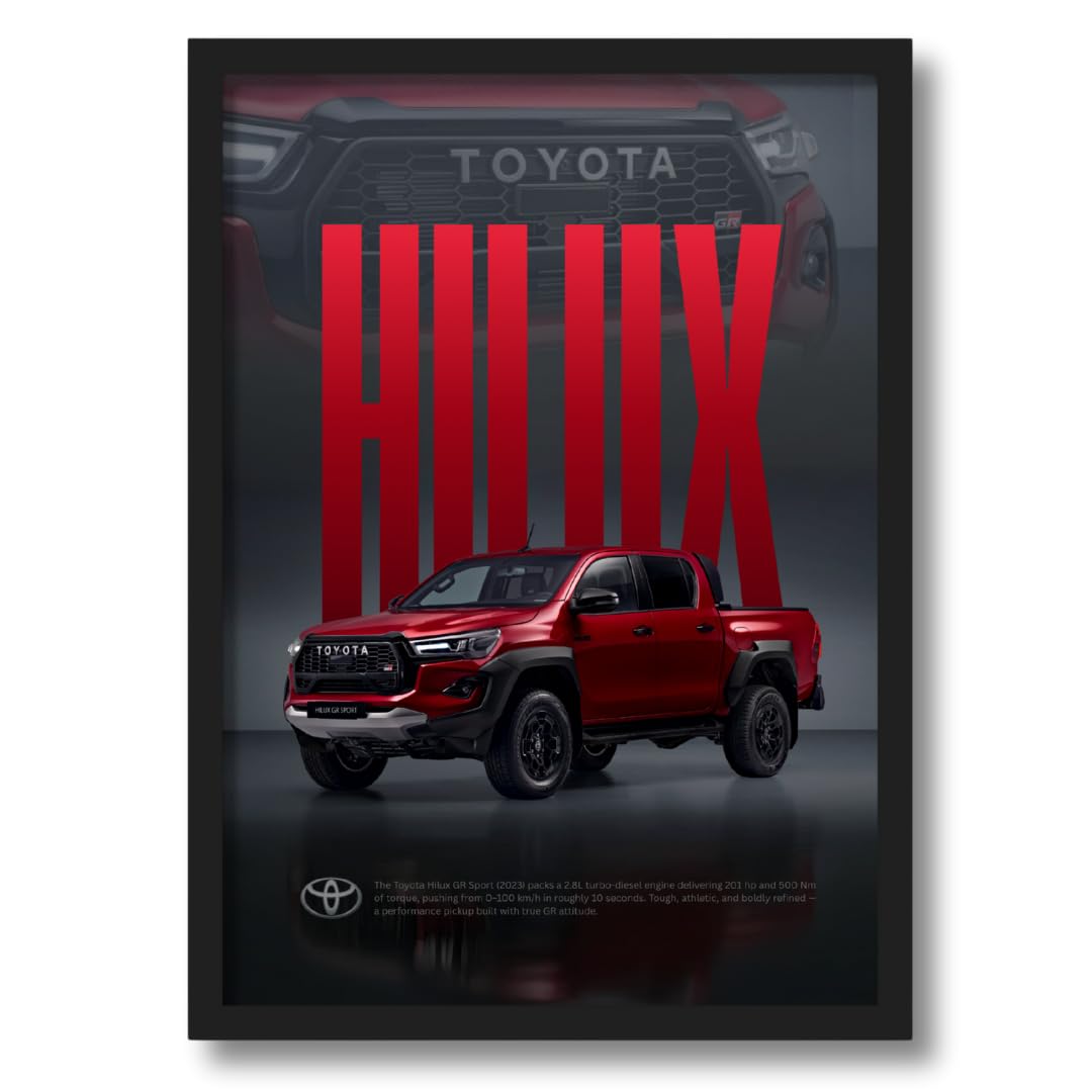 ArtAction Hilux Wall Frame Poster | A4 Size Car Wall Frame for Living Room & Office | Framed Hilux Pickup Truck Poster | Automotive Decor & Gifting for Men & Boys-image-14