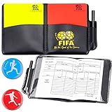 TYFYH 2 Stück Schiedsrichterset Fußball inkl. Gelbe & Rote Karte, Scorebooks, WäHlmarke, Schiedsrichterkarten für FußBallspiel Schulsport, WM und Diverse Events