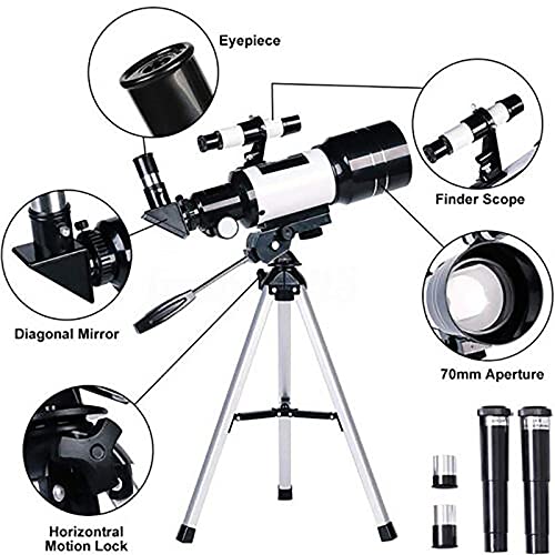 Telescopio Profesional Refractor 150X 70mm con Trípode miniatura 5