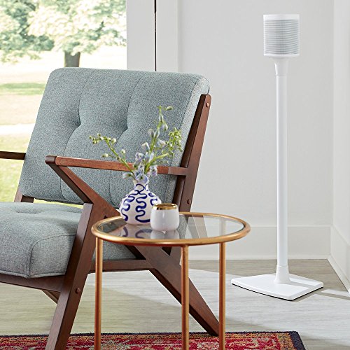 SANUS Wireless Sonos Speaker Stand for Sonos One, Play:1, & Play:3 - Audio-Enhancing Design with Built-in Cable Management - Pair (White) - WSS22-W1 by Sanus - Image 5