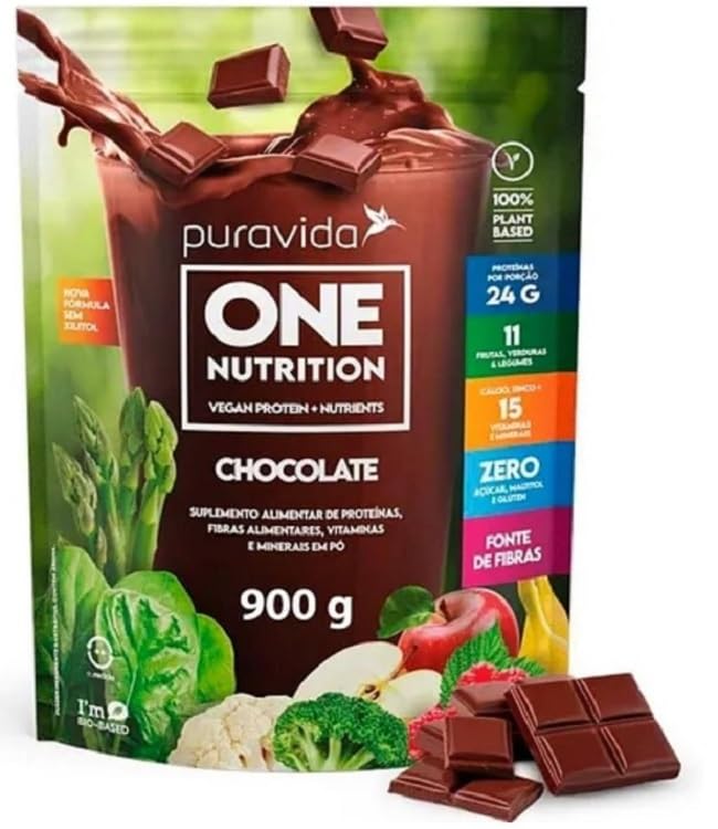 One Nutrition Vegan Protein+Nutrients Sabor Chocolate de 900g-PuraVida