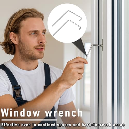 2-Teiliges Set Fenster Einstellwerkzeug Set,4mm Gebogener SechskantschlüSsel Und Torx Tx15 Torx,20×100×120mm Silber,Geeignet Zum Einstellen Von Fenstern Und BalkontüR