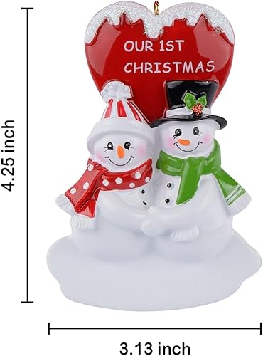 Miniatura 4 de WorldWide Adorno personalizado para pareja de muñeco de nieve de Navidad