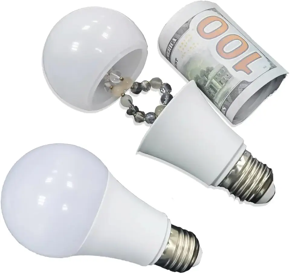 Realistic Light Bulb Diversion Safe, Hidden Secret Compartment Stash Container, Fake Bulb Hiding Spot to Hide Cash Jewelry Valuables at Home