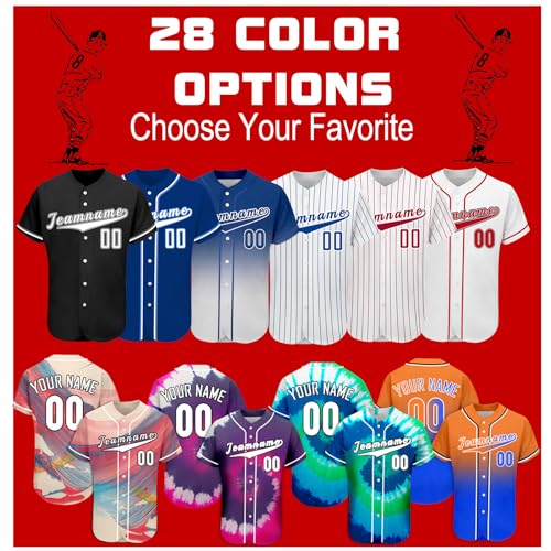 Camisetas de beisebol personalizadas com número de nome personalizável uniforme esportivo presentes