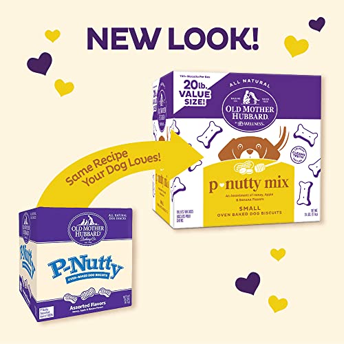 Old Mother Hubbard By Wellness P-Nutty Assorted Mix Natural Dog Treats, Crunchy Oven-Baked Biscuits, Ideal For Training, Small Size, 20 Pound Box #TOP1