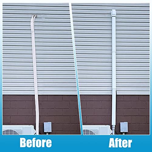 Air Jade Line Set Cover For Mini Split, 3" 25 Ft Decorative Pvc Ac Line Cover Kit For Ductless Mini Split Air Conditioner, Heat Pump System And Central Ac #TOP3