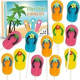 Flip Flop Candy Lollipops - 24 Individually Wrapped Summer Themed Suckers - Beach Candy - Summer Party Favors - Pool Party Treats - Goodie Bags for Kids Birthday Party