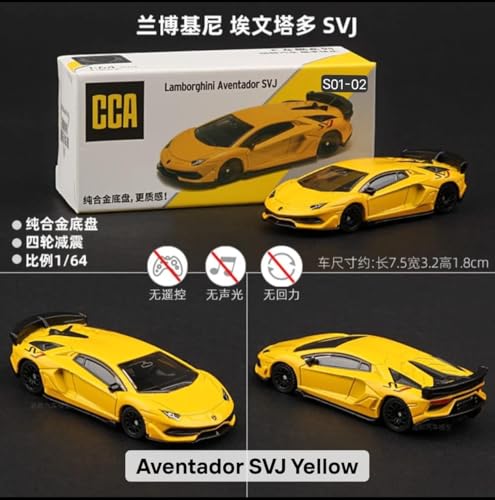 Image of CCA 1:64 Lamborghini Aventador SVJ Collection Cool Car Series 3+ Years (Yellow)