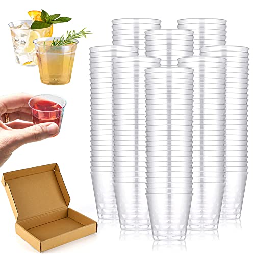 VOHESEA Vasos de Chupito de Plástico, 200 Piezas Vasos Plastico 30ml Reutilizables Vasos de Plástico Transparente para Fiestas, Cumpleaños, Picnic, Barbacoa, Degustación, Bodas