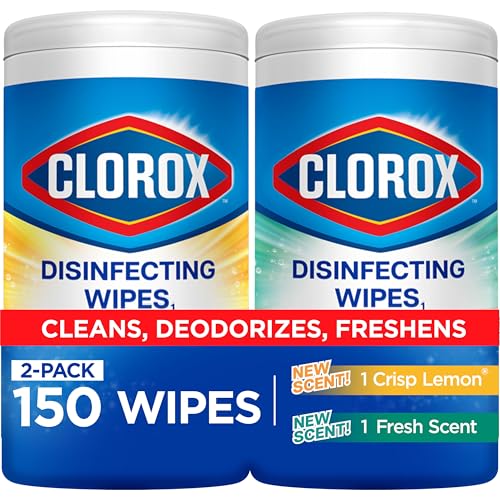Clorox Disinfecting Cleaning Wipes Variety Pack, 75 Count Each, Pack of 2 (Package May Vary)