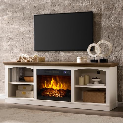 AMERLIFE 70 Inch Fireplace TV Stand for TVs up to 80