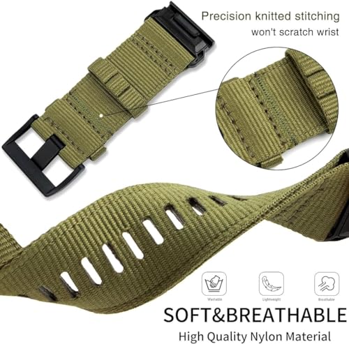 Image of Zitel Band Compatible with Garmin Fenix 8 51mm, Fenix 7X, Fenix 6X /6X Pro, Fenix 5X /5X Plus, Fenix 3 /3 HR, Descent MK1, Enduro, Rugged Nylon 26mm Sport Strap