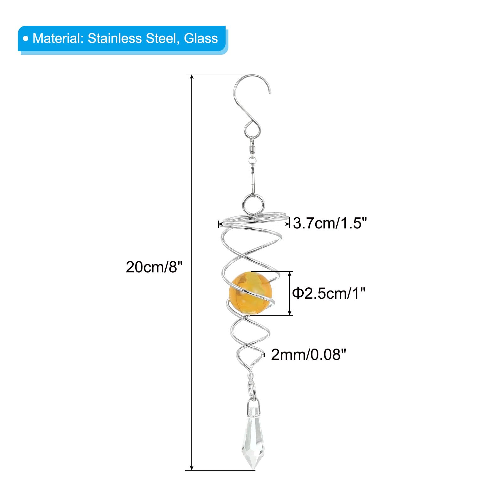 PATIKIL 8" Gazing Ball Spiral Tail - Image 2