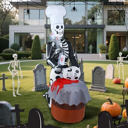 51xTdLVnkvL._AC_ Halloween Inflatable Skeleton Outdoor Decorations 6ft Giant Scary Inflatable Yard Decoration Scary LED Lights Skull Holiday Animated Blowups for Outdoors Lawn