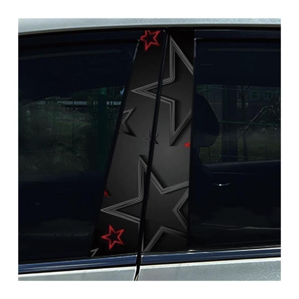 Body Parts 2pcs Car B-Pillar Stickers Black Red Creative Dollar Auto Center Column Waterproof Decals(C)