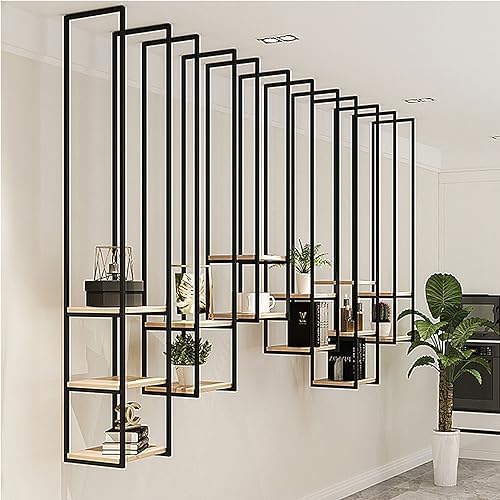 Ceiling Mounted Modern Floating Display Shelf - Metal Iron Frame Hanging Racks for Plants, Flowers, Living Room, Bedroom & Kitchen - Stylish Home Decor Storage Solution