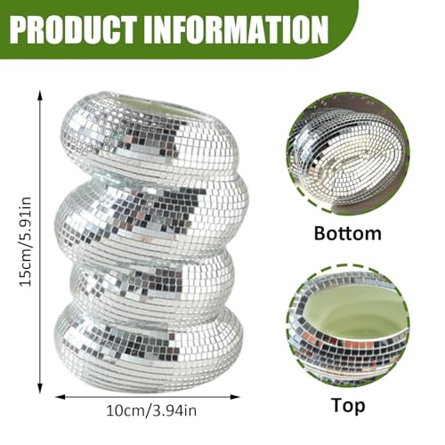 Vase Boule Disco argenté pour sublimer vos centres de table - 5