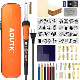 Wood Burning Kit,72 pcs Wood Burning Tool with Adjustable Temperature 200~450°C, Wood Burner Tools Set with Pyrography Pen for Embossing Carving DIY Adults Crafts Beginners