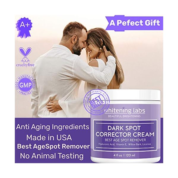 Dark-Spot-Corrector-Face-Body-Cream-Spot-Fade-Remover-Diminisher-for-Men-and-Women-4-OZ Whitening Labs Dark Spot Corrector - Anti-Aging Moisturizer for Face, Body, Sensitive Areas, Men & Women
