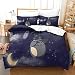 Totoro Set Biancheria da Letto per Bambini Giappone Anime Copripiumino per Ragazzi Ragazze Adolescenti Giovani Anime Movie Poster, Copripiumino Decorativo King （220x240 cm）