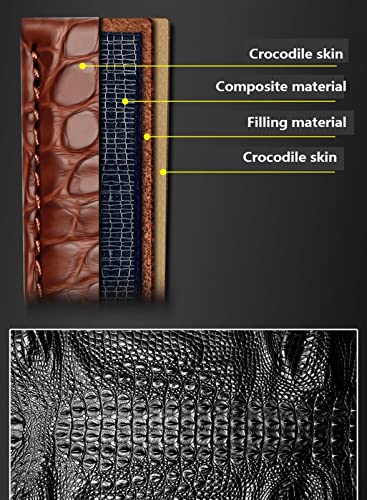 Bande de cuir crocodile VELORE 19mm bracelet de montre marron double face luxe