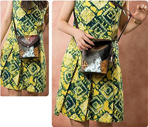 Sac messenger bag en cuir véritable pour dames, petit format vintage chic - 4