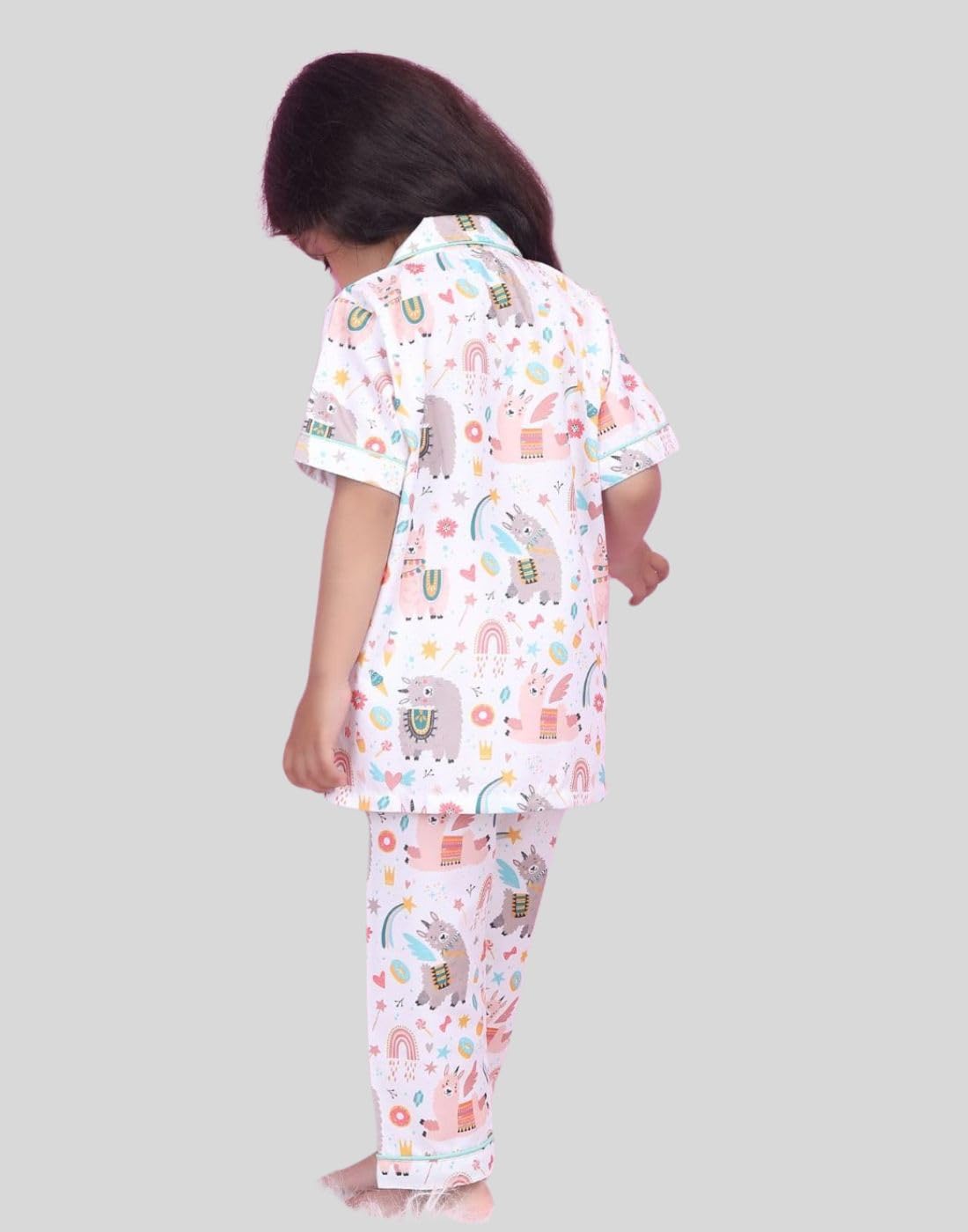 POLKA TOTS Half Sleeve Night Suit for Baby Kid - White - 3-4 Y - Image 2 thumbnail