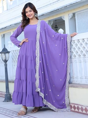 Image of Wedani Georgette Sequins Work Anarkali Kurta Set for Women